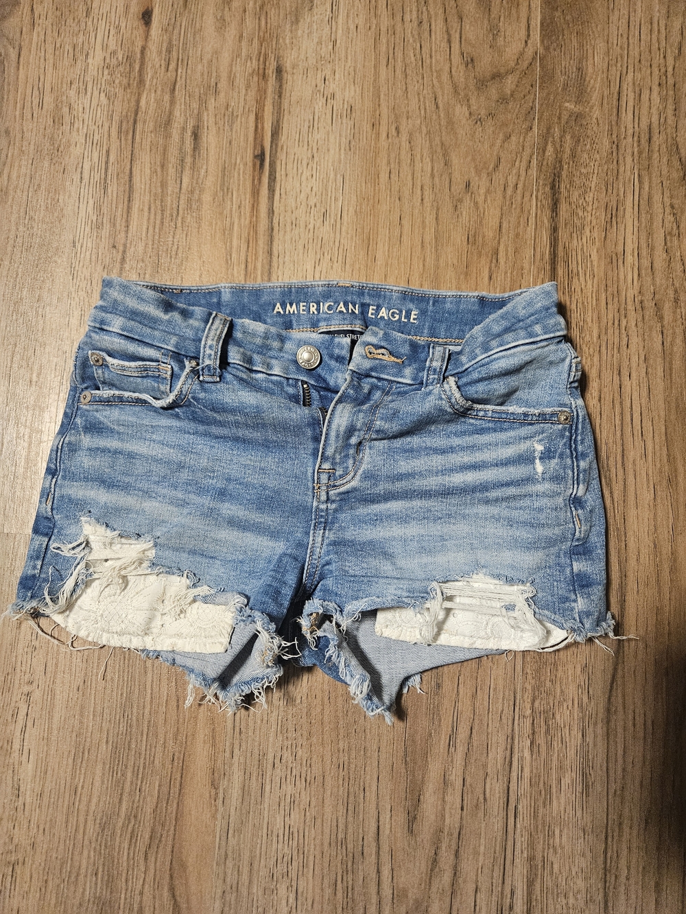 American Eagle Next Level Curvy High-Waisted Denim Short Shorts